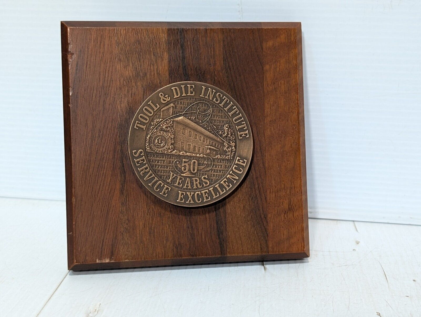 Vintage 50th Anniversary Tool and Die Institute Memorial Plaque - 50 Years Old!