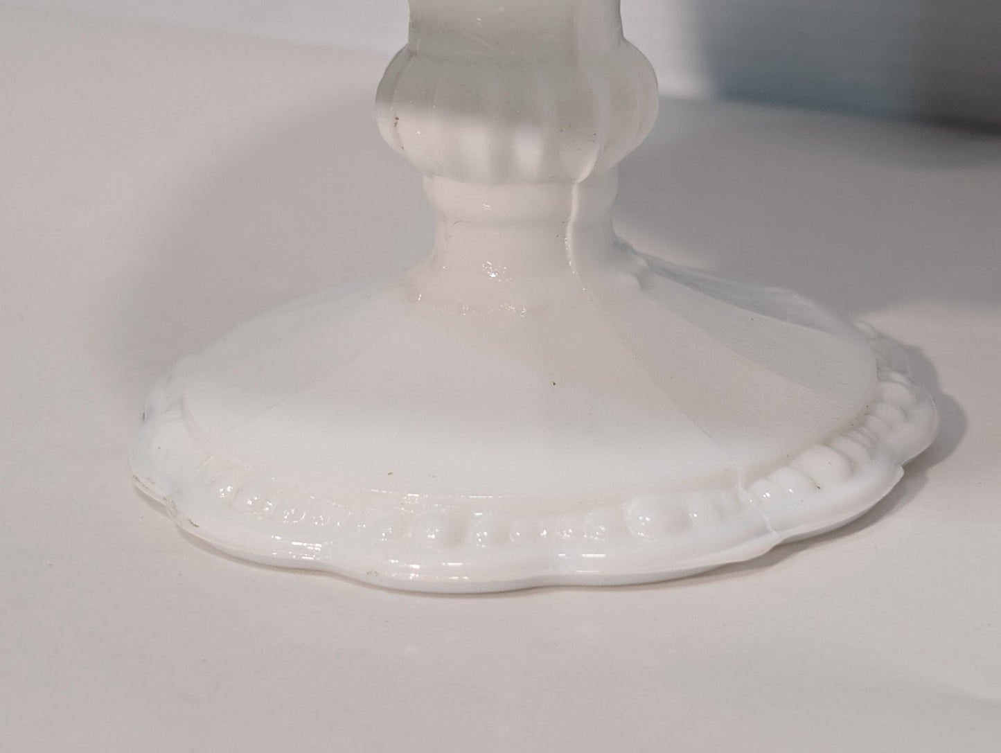 Vintage Indiana Glass Mid-Century Modern Milk White Glass Pedestal Compote Bowl