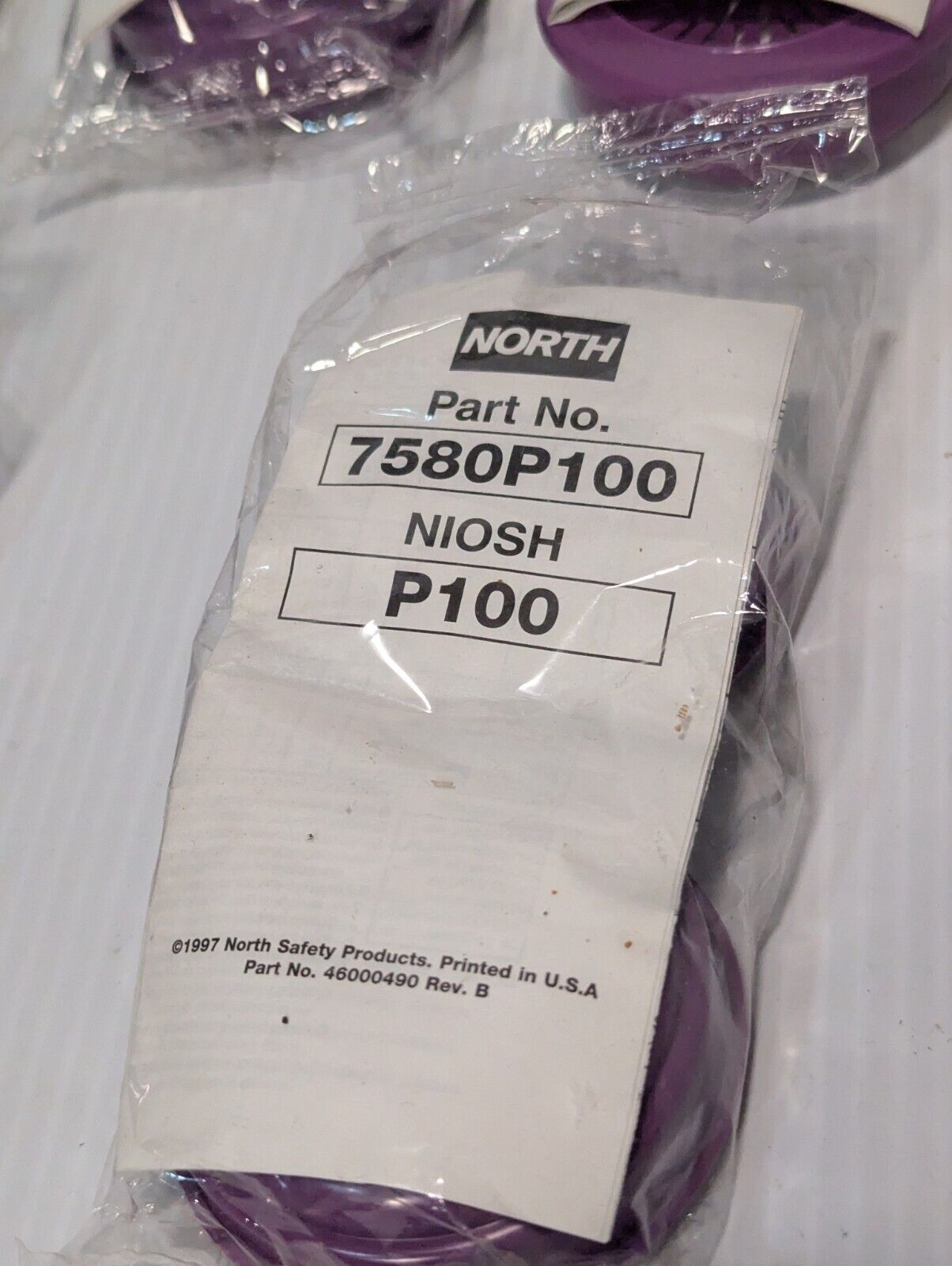 (2) North 7580P100 P100 Replacement Respirator Cartridge