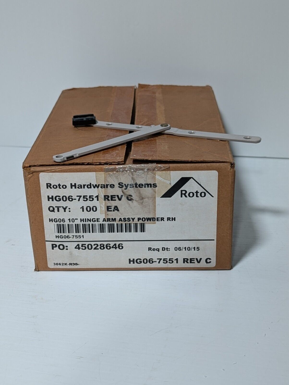 (100) Roto HG06-7551 Standard 2 Bar Window Hinge Arm Assembly Powder Coated RH