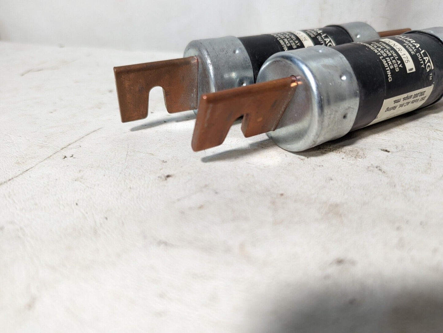 Lot of 2 Dura-Lag DLN-R-175 general duty fuses, 175A, 250V or less, class RK5
