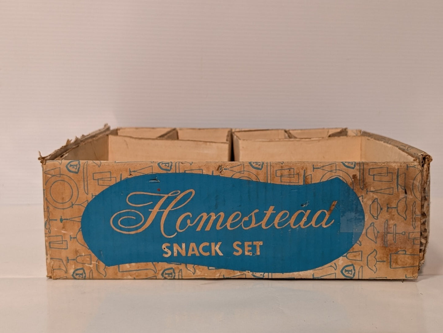 Vintage Federal Glass Homestead 8-Piece (4 Plates + 4 Cups) Glass Snack Set