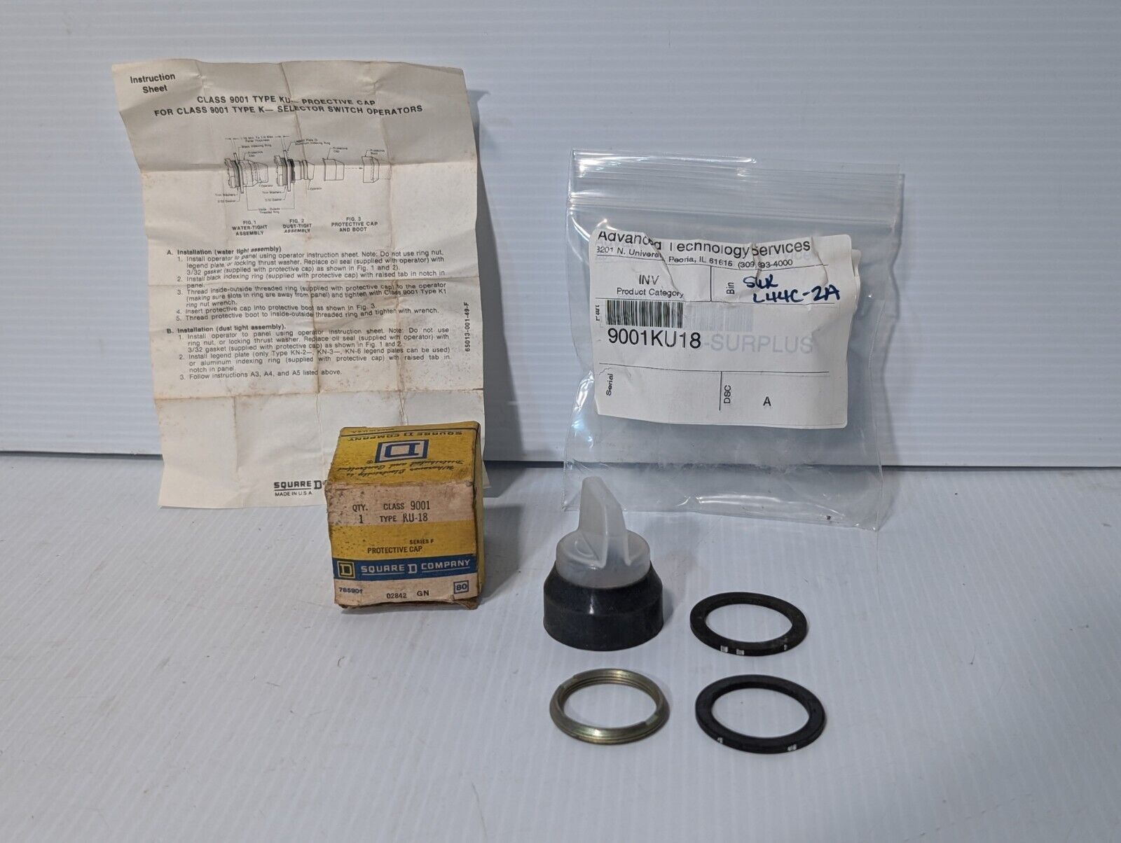 Square D 9001KU18 Protective Cap for Selector Switch, Series F, Clear Cap