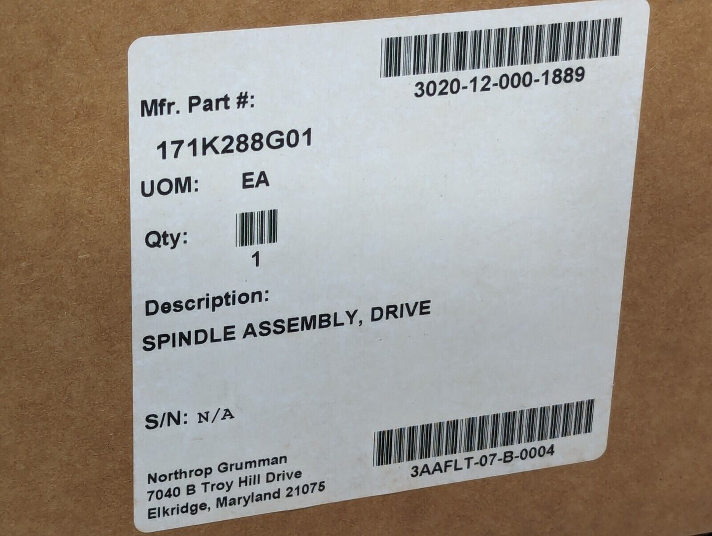 3020-12-000-1889 171K288G01 Spindle Drive Assembly - Free Shipping