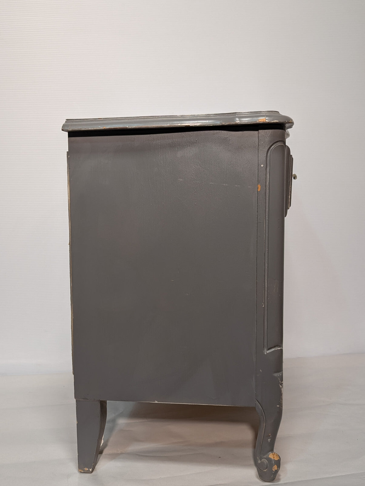 Vintage Country Cottage French Provencial Shabby Chic Night Stand Gray Cabinet
