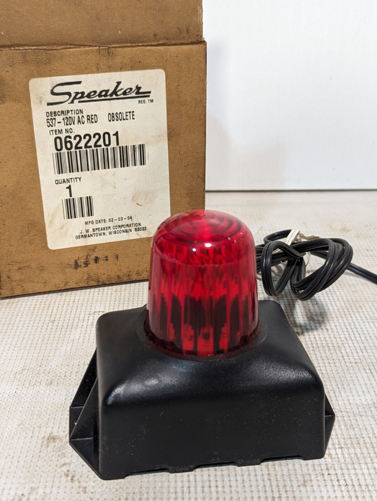 0622201 Speaker 120v Red Strobe Lamp 537-120V AC Red Obsolete - Free Shipping