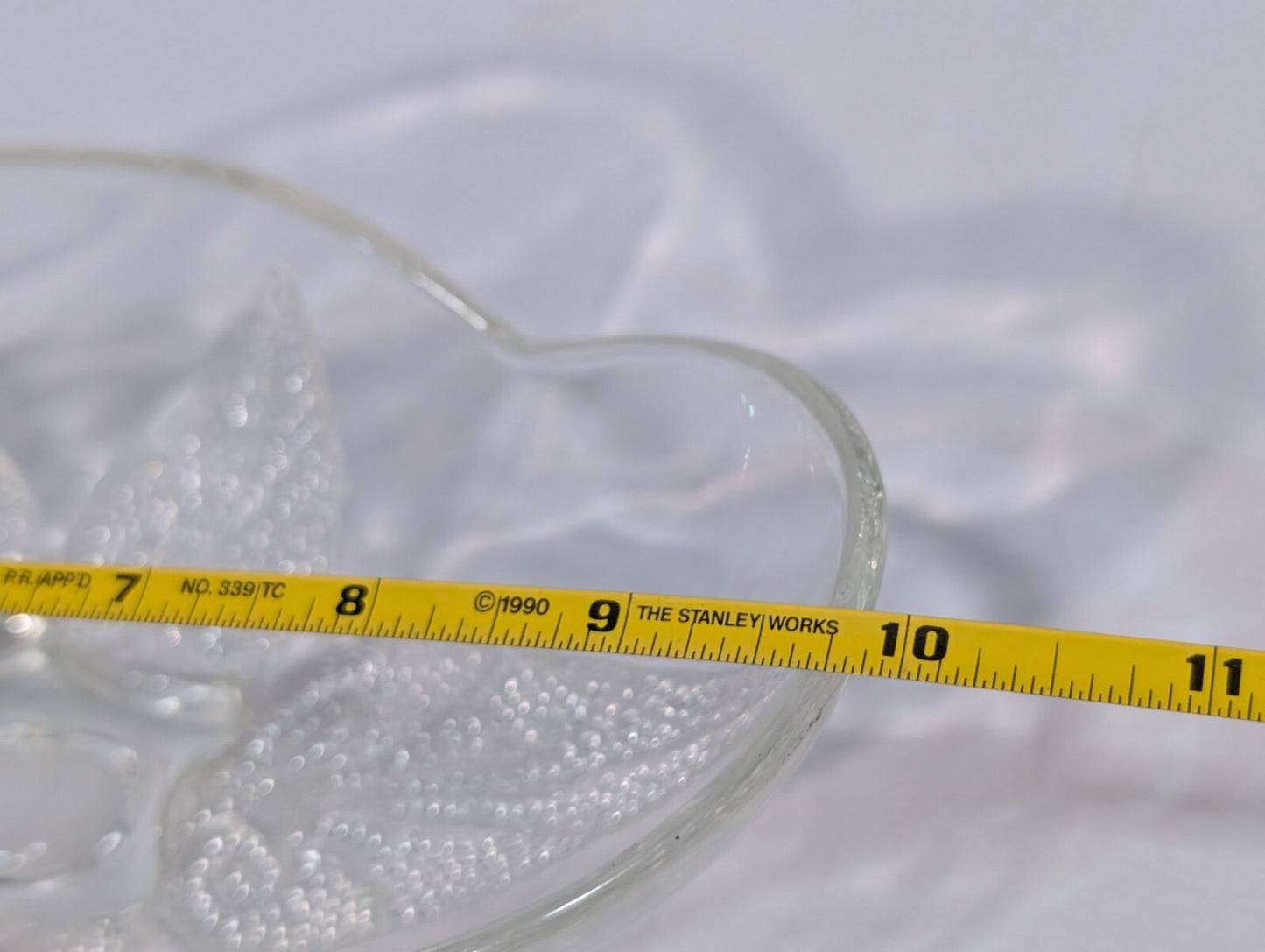 Vintage Oval Renaissance Hocking Clear Glass Dish with Beaded Leaf Motif