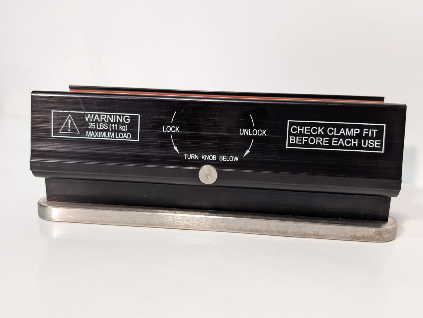 Unbranded clamp, 25 pounds max load, 8 in long, 1-1/4 to 1-13/16 inches thick