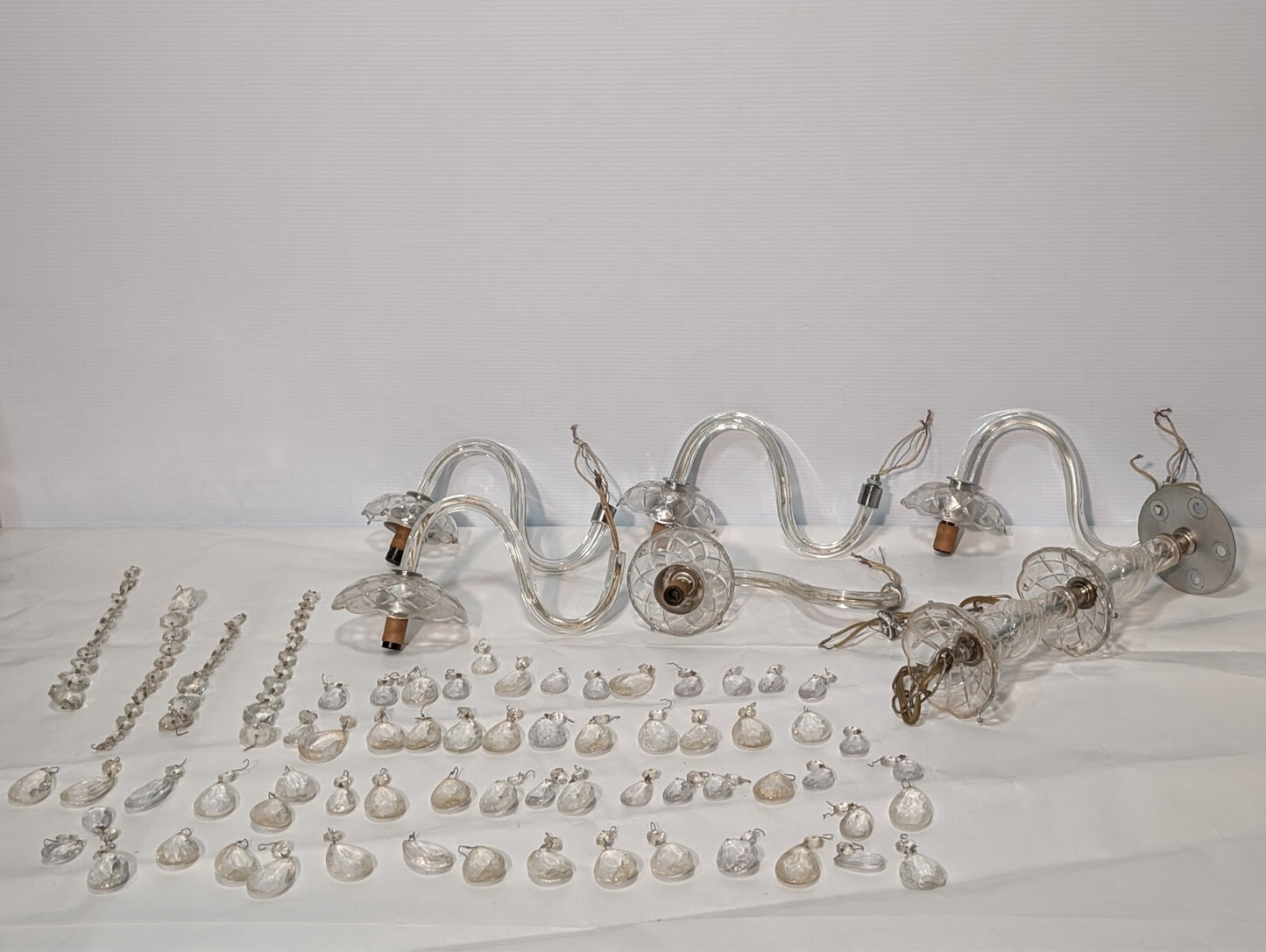 Vintage Crystal Chandelier, Disassembled