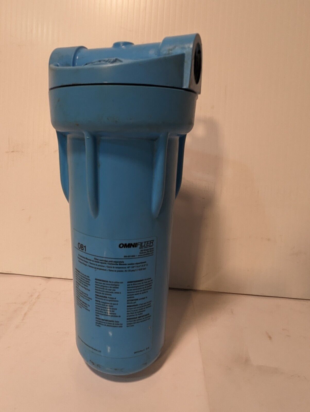 Lot of 5 Omnifilter water filters: 2x RS1, 2x RS14, 1x RS19, 1x OB1 filter housi