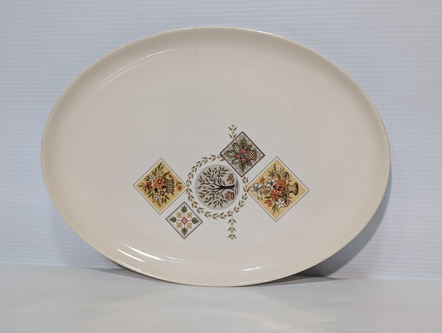 Vintage Taylor Smith Brocatelle Ever Yours Oval Serving Platter, 1960s, MCM