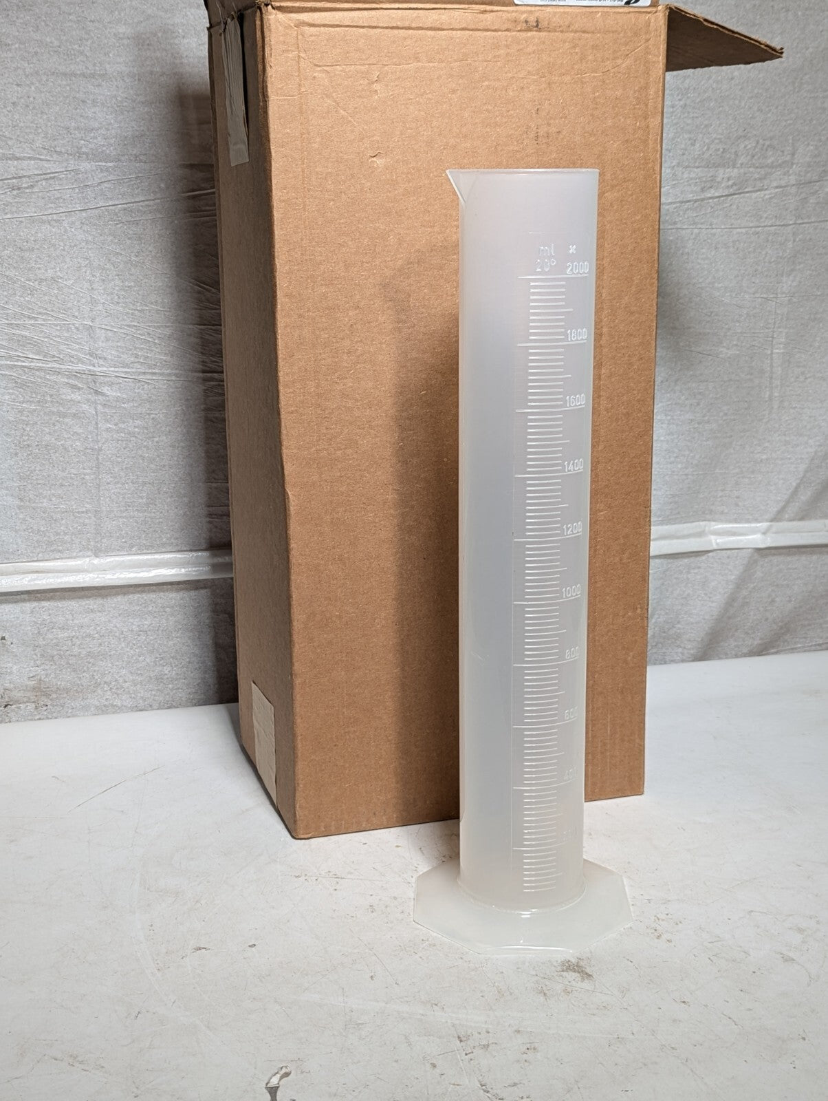 4 Pack Bel-Art 284590000 Single Scale 2000ml Graduated Cylinder, 20ml Grad.
