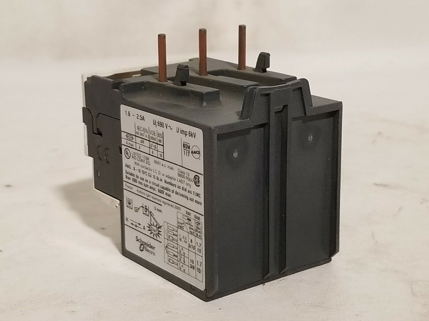 Square D Telemecanique LRD 07 LRD07 overload relay