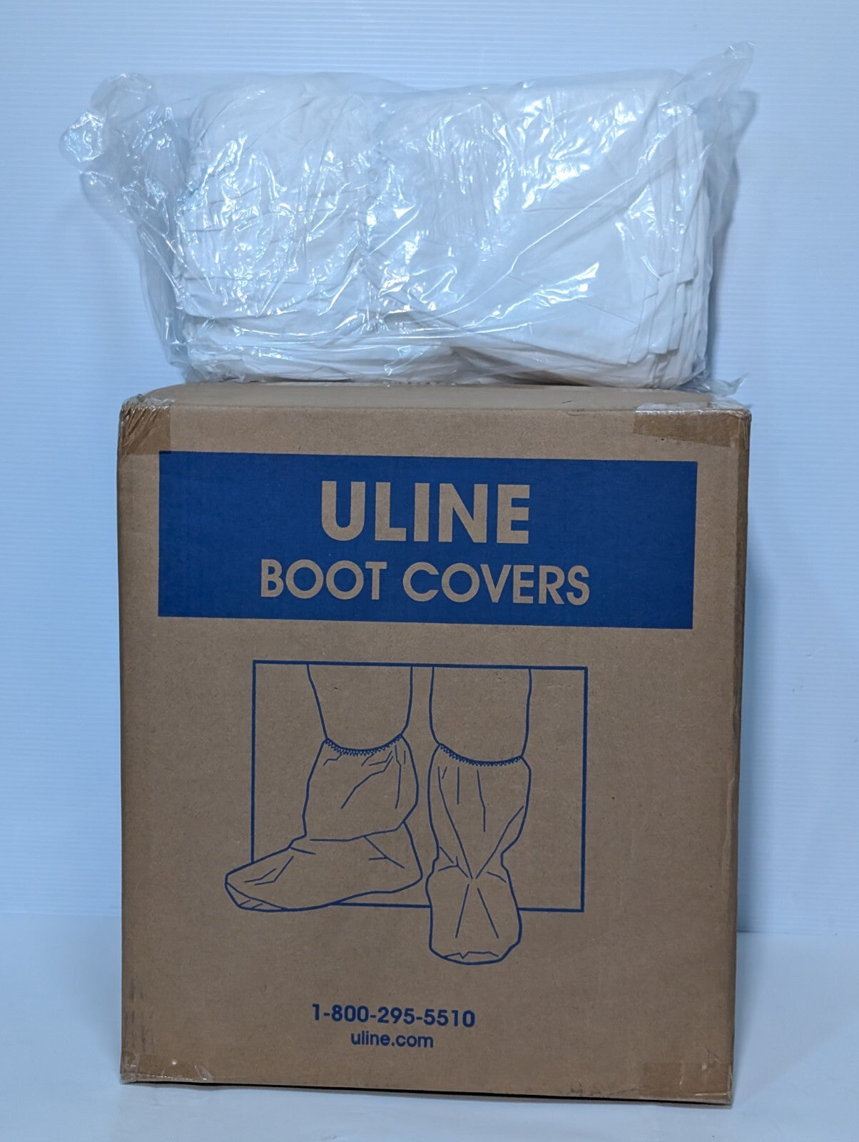 1 Box (Qty 150) Uline S-24020 Skid Resistant Boot Covers, Fit Size 6-11 Boots