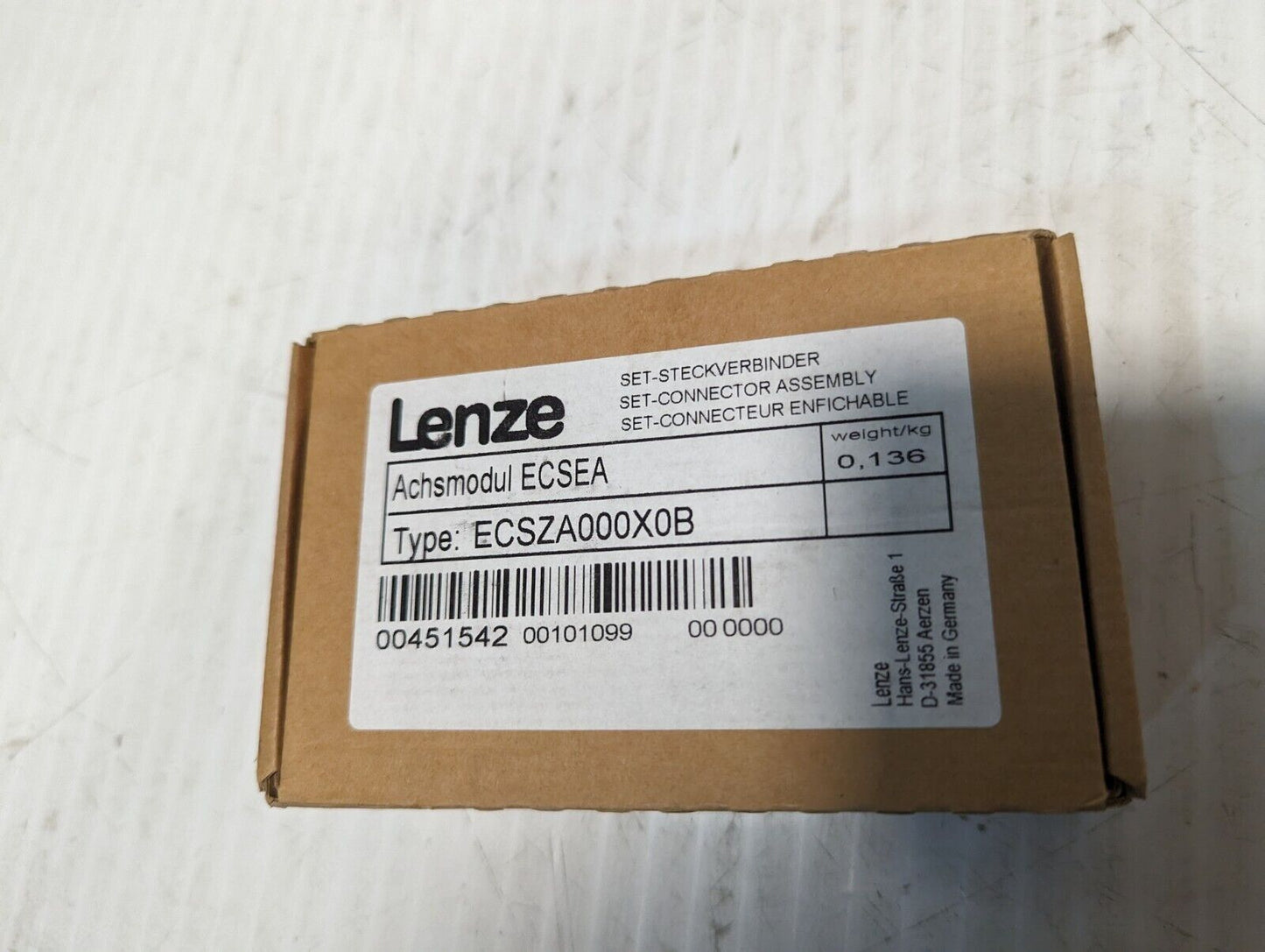 Lenze ECSZA000X0B Connector Assembly Set, 3Pole, For ECS Axis Modules -Free Ship