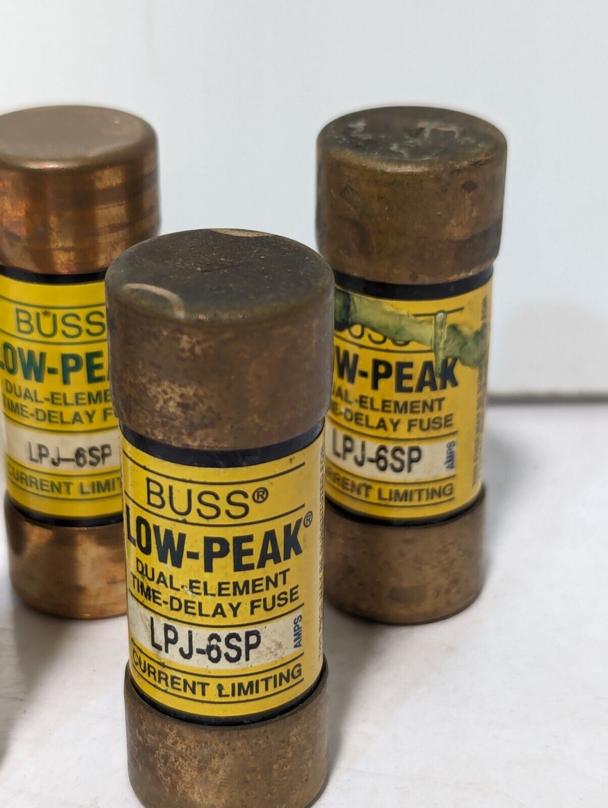 Lot of 5 Bussmann LPJ-6SP fuses, 6A, low peak