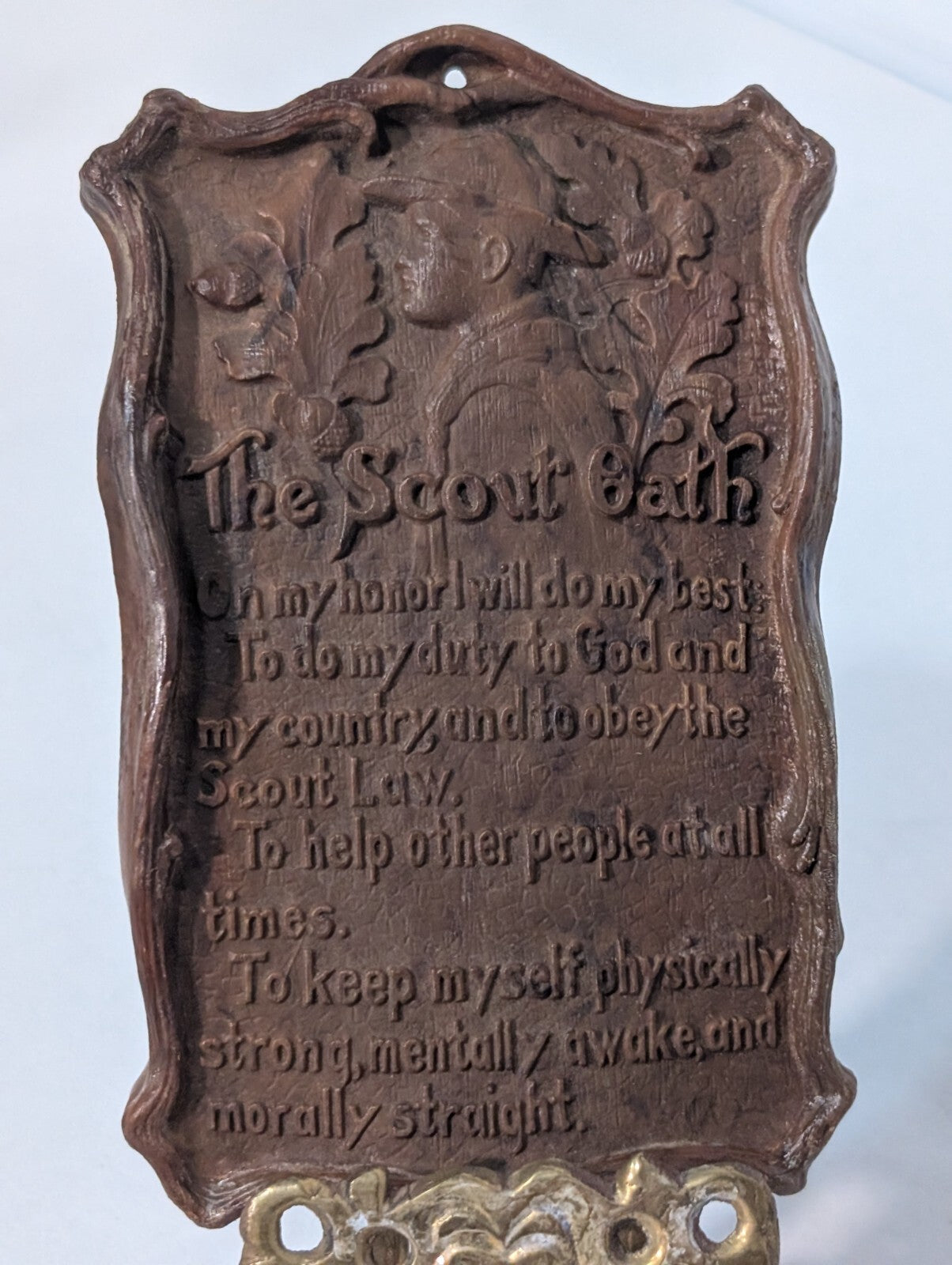 Vintage Boy Scouts of America "The Scout Oath" Plaque With Stand