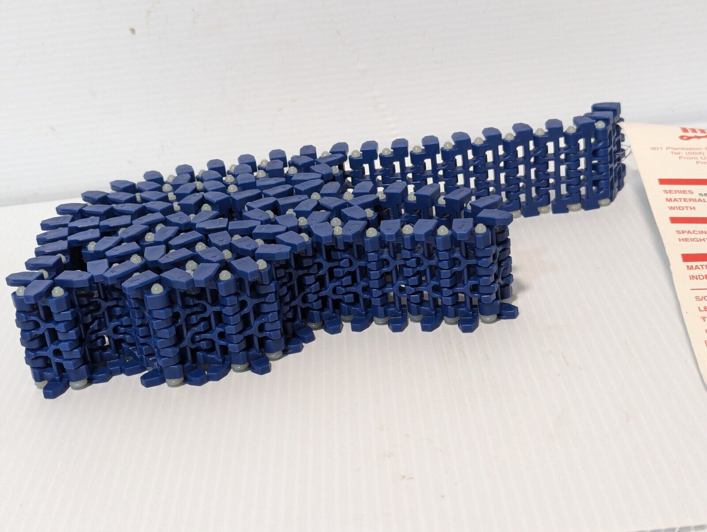 Intralox ser. 1100 acetal/nylon belt, 1.8 inches wide, 4.90 ft long, 98 rows