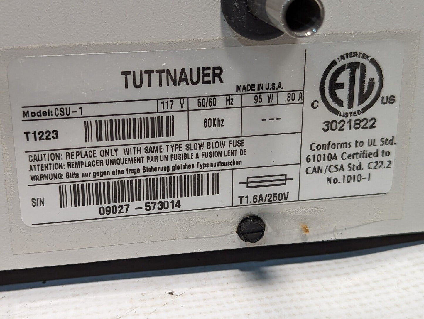 Tuttnauer CSU-1 ultrasonic cleaner
