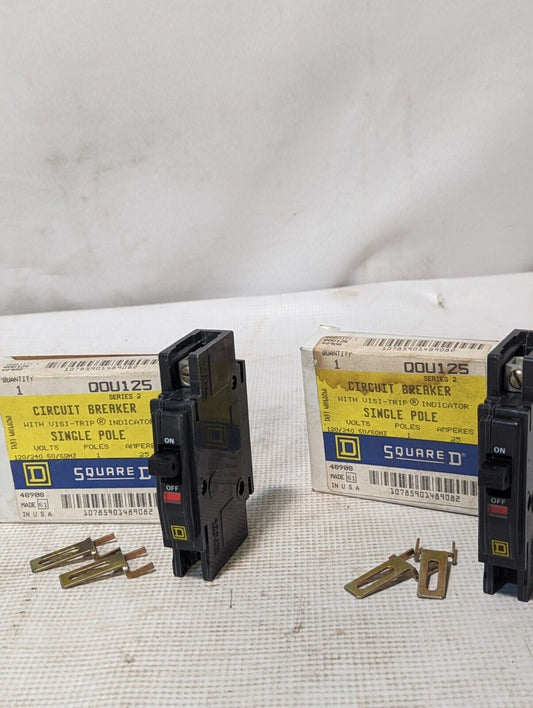 Square D QOU125, Circuit Breaker, 25A, 1 pole, 120/240 VAC