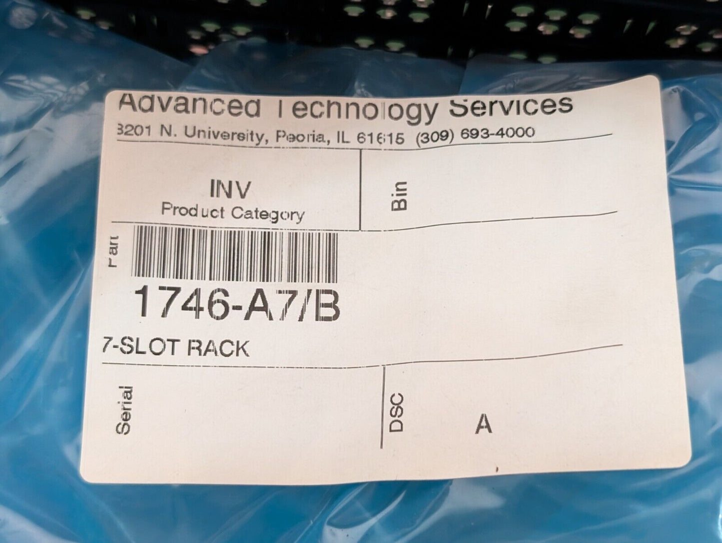 Allen Bradley 1746-A7/B - 7 Slot SLC 500 Chassis, Series B - Free Shipping