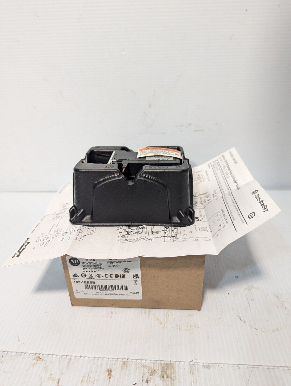 Allen-Bradley E100, 193-1EEEB overload relay, class 10/20, manual/auto-manual