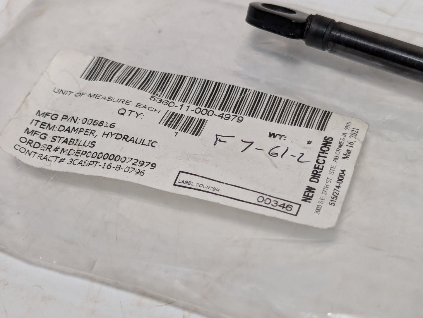 Stabilus 008816 Stab-O-Shoc Hydraulic Damper, 0000N 056/21 A3