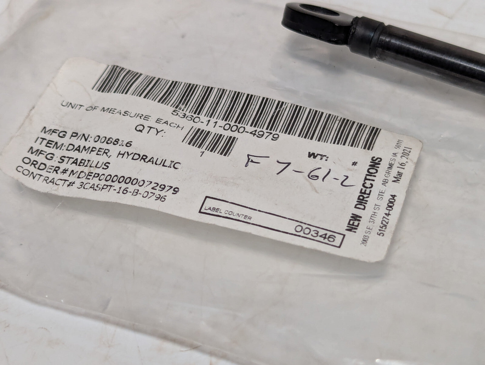 Stabilus 008816 Stab-O-Shoc Hydraulic Damper, 0000N 056/21 A3