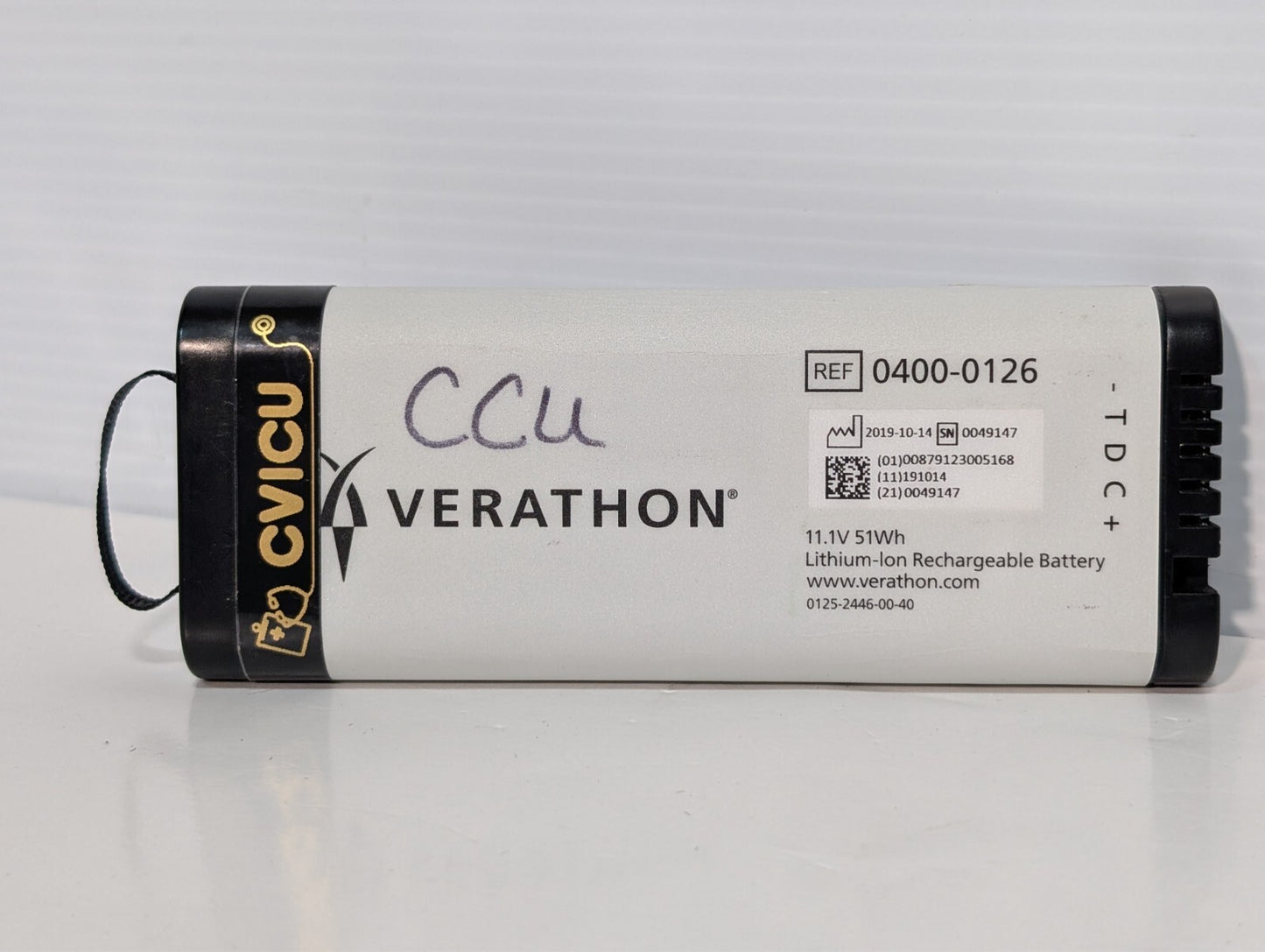 Verathon 0400-0126 11.1V 51Wh Rechargeable Battery for SM-206 0400-0126