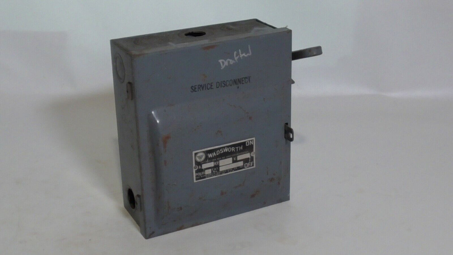 Wadsworth 8733N service disconnect, 30 Amp, 240 VAC, 4 poles