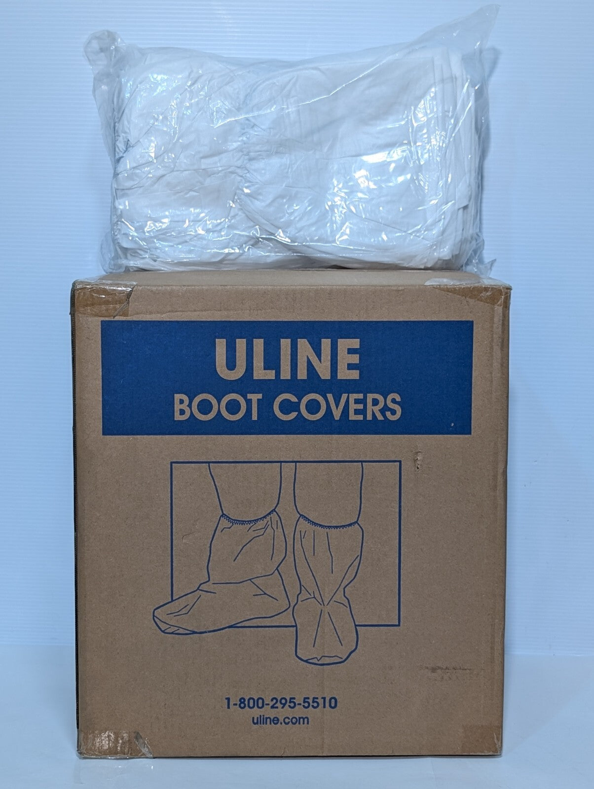 1 Box (Qty 150) Uline S-24020 Skid Resistant Boot Covers, Fit Size 6-11 Boots
