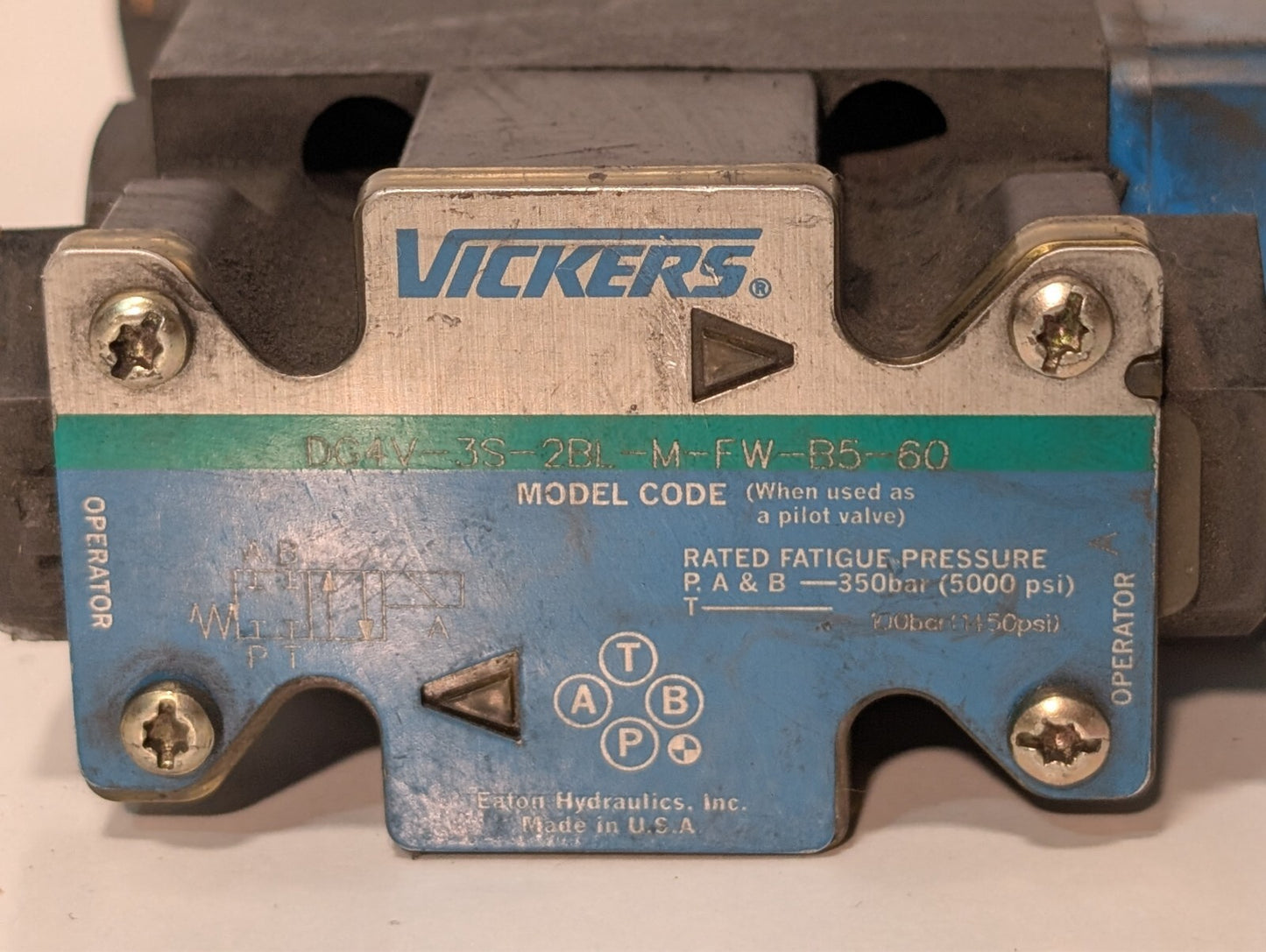 Vickers CT5 062A CV 1FW 5100 Solenoid Controlled Relief Valve 500-2000psi