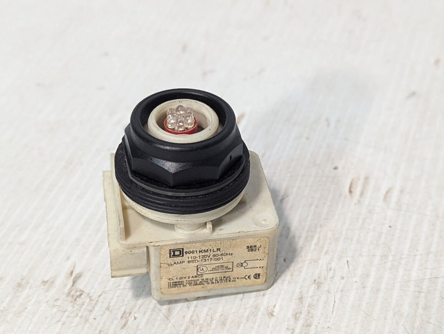 Schneider 9001 KM1LR 120V Red Illuminated Pilot Lamp Module - Free Ship+Returns