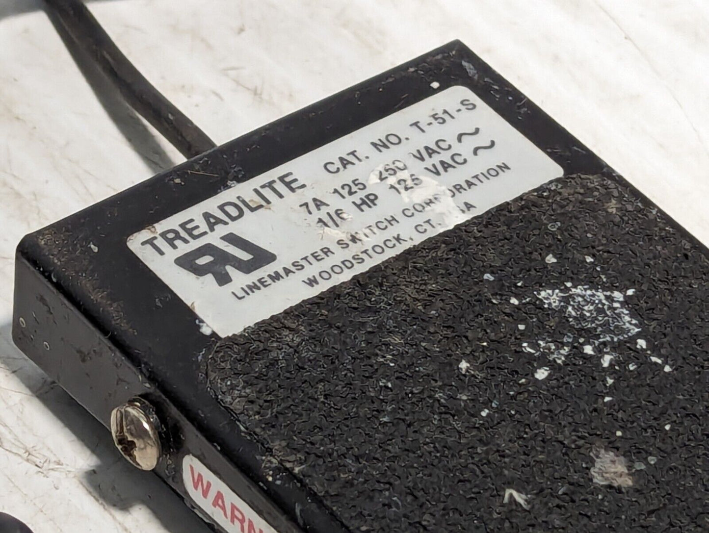 Treadlite Industrial Footswitch Linemaster Switch Corp T-51-S - Free Shipping