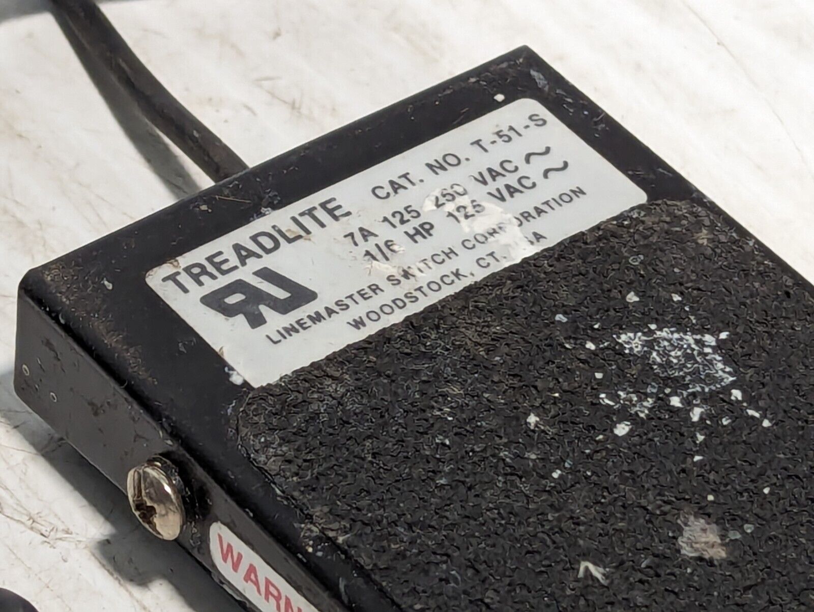 Treadlite Industrial Footswitch Linemaster Switch Corp T-51-S - Free Shipping