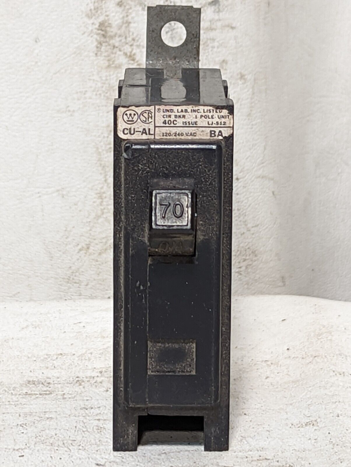 Westinghouse BA170 circuit breaker, 70A, 120/240VAC, 1 pole