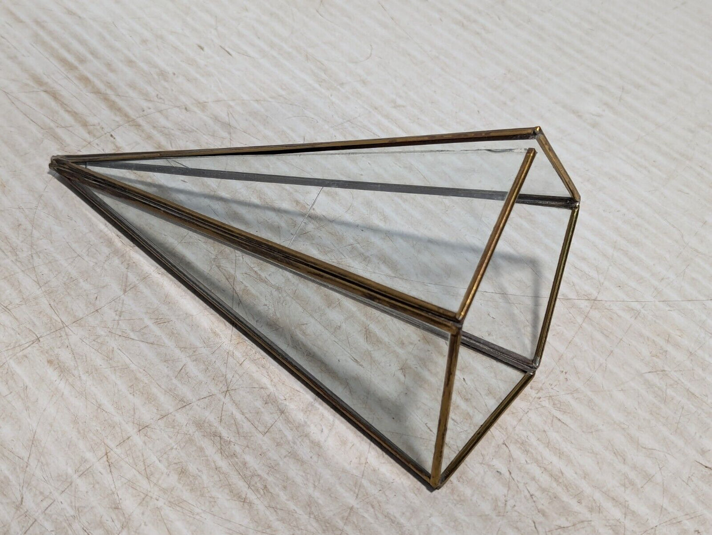 Unique Vintage, Glass and Brass Terrarium, Indoor Planter, Home Decor -Free Ship