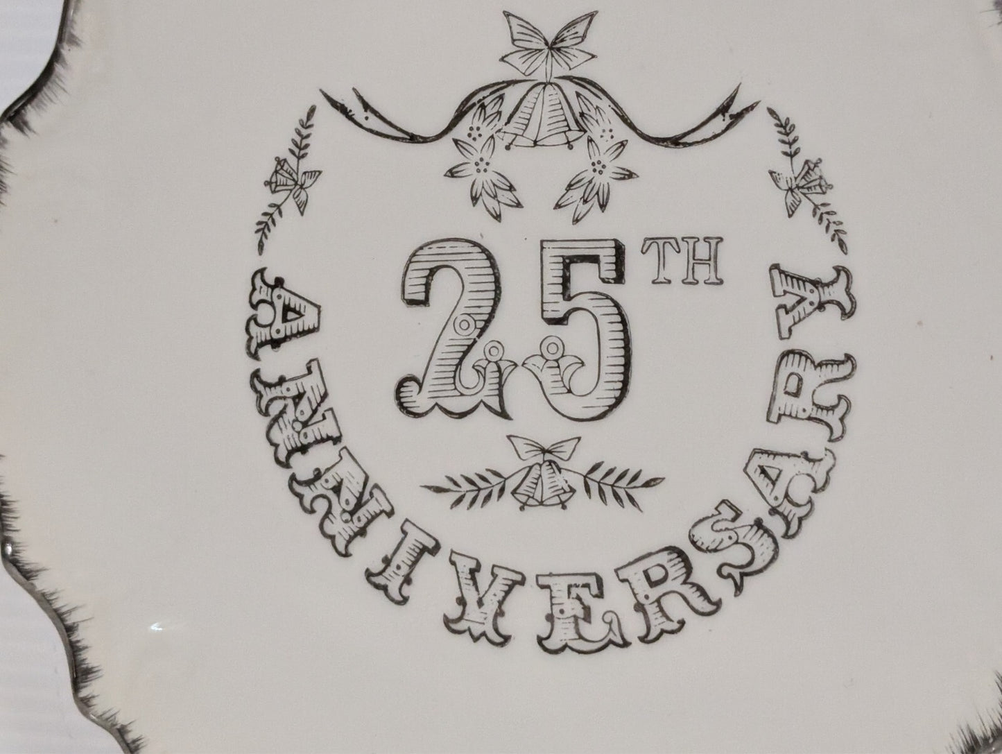 25th Silver Anniversary Mini Decorative Plate Gift Made In Japan 3.5" Diameter