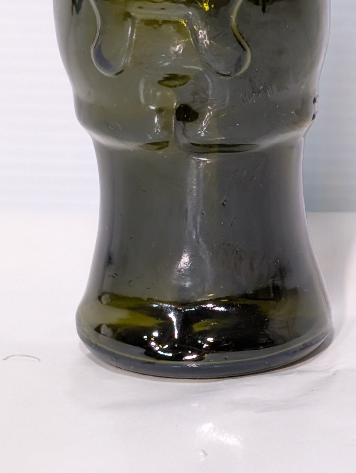 Vintage Tyrolian Brau Beer Figural German Man Olive Green Glass Bottle, 9" Tall