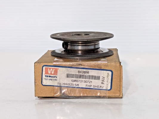 TB Wood's BK2858 FHP Pully Sheave 5/8" Bore, BK28/HB29