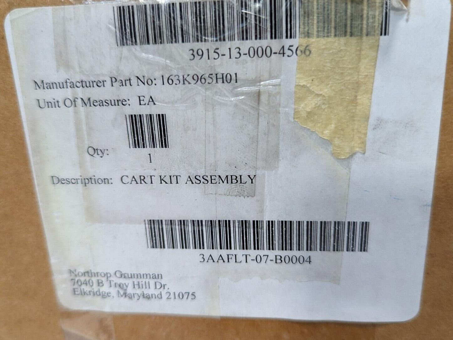 3915-13-000-4566 163K965H01 Cart Kit Assembly, L=9.2" W=7.9" - Free Shipping