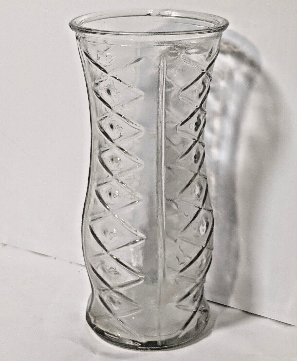 Vintage Imitation Brody Bud Vase Clear Glass, Diamond, Eye, 8.5" x 4"