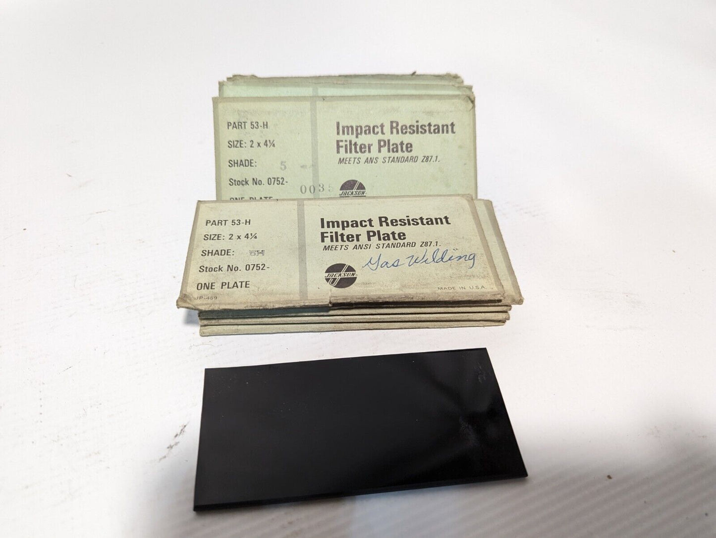 Lot of Jackson 53-H impact resistant filter plates, size 2 x 4.25, as pictured