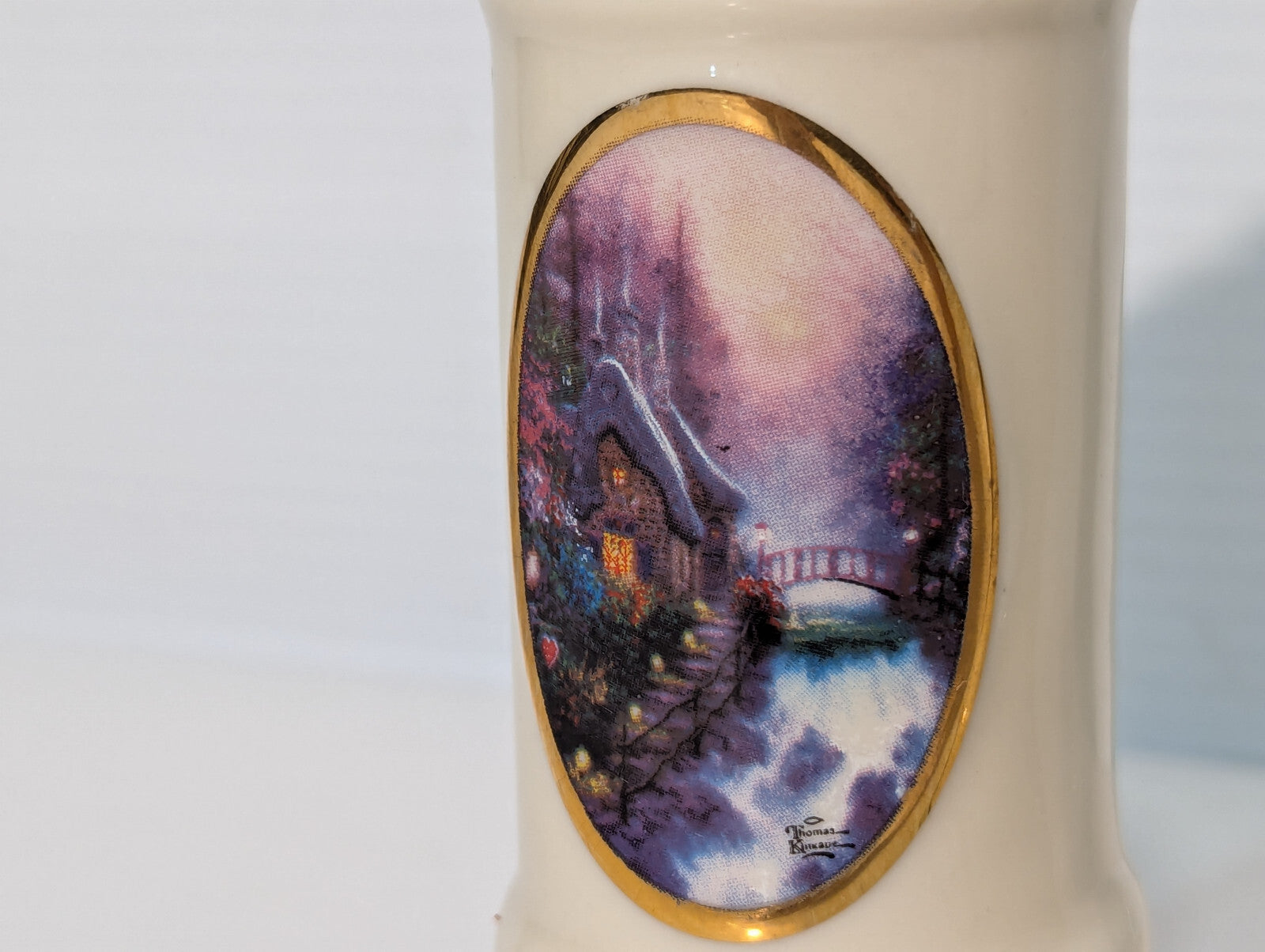 Thomas Kinkade Porcelain Salt and Pepper Shakers Sweet Heart, Hidden Cottage II