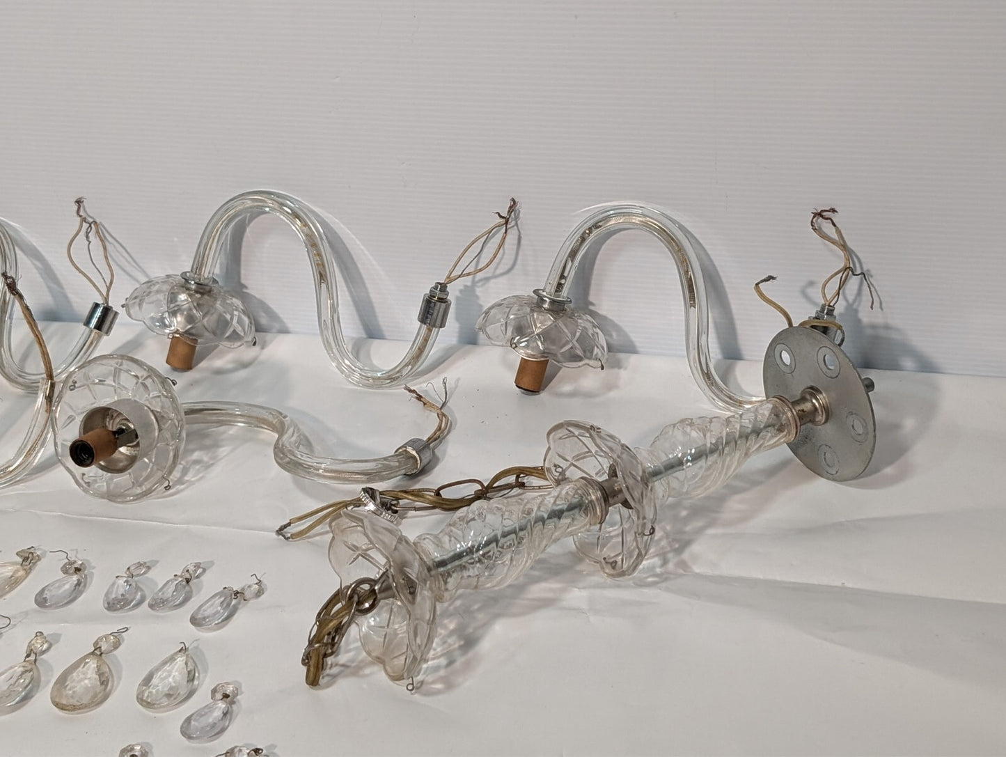 Vintage Crystal Chandelier, Disassembled