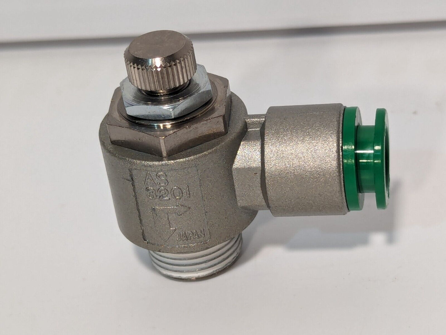 163K690H01 Green Air Flow Control Elbow, 3/8" body, 10MM OD Tubi - Free Shipping