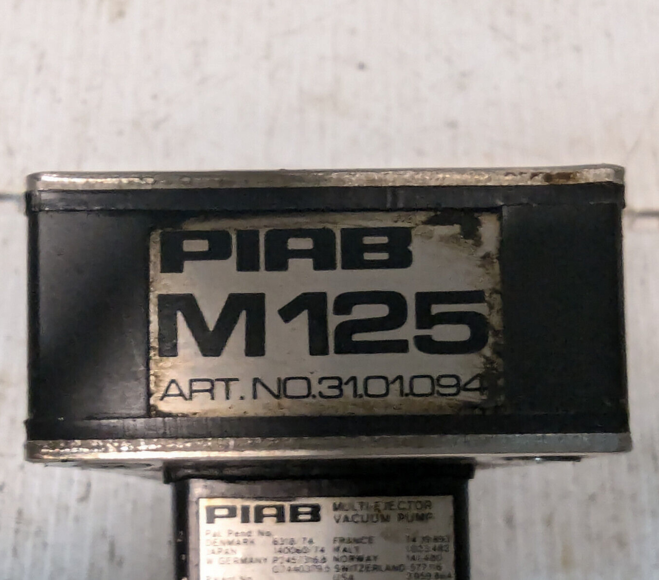 Piab M125 Multi-Ejector Vacuum Pump, Part No. 31.01.094 -Free Shipping