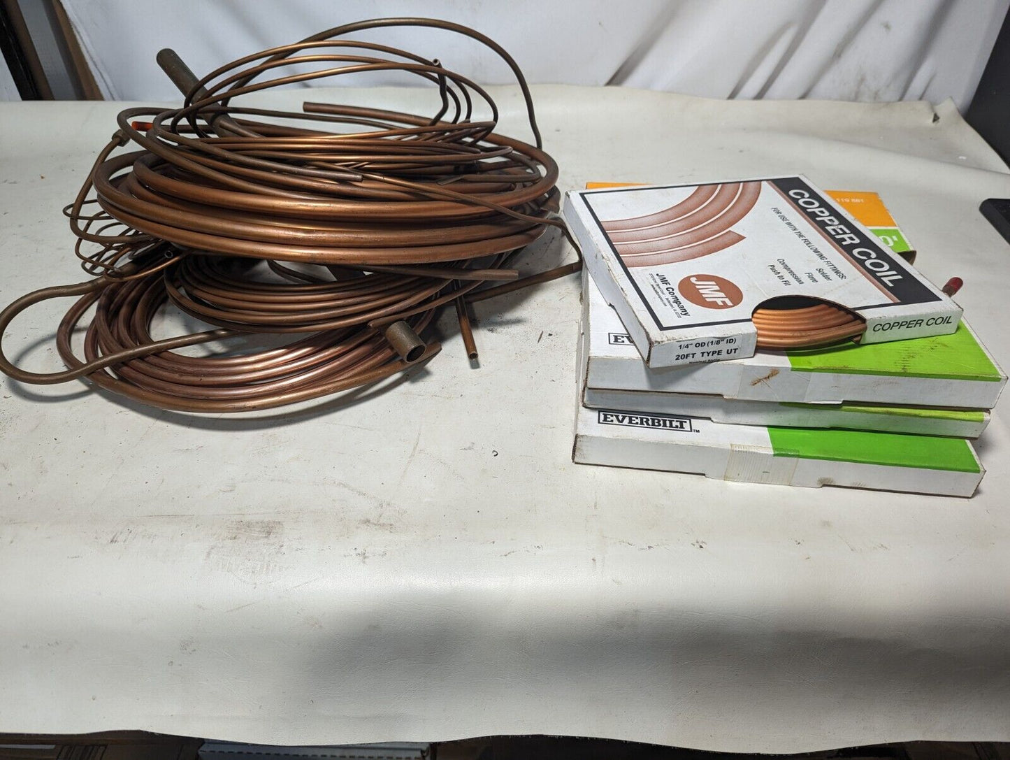 26+ pounds of copper coils: 1/4 inch, 3/8 inch, others as pictured