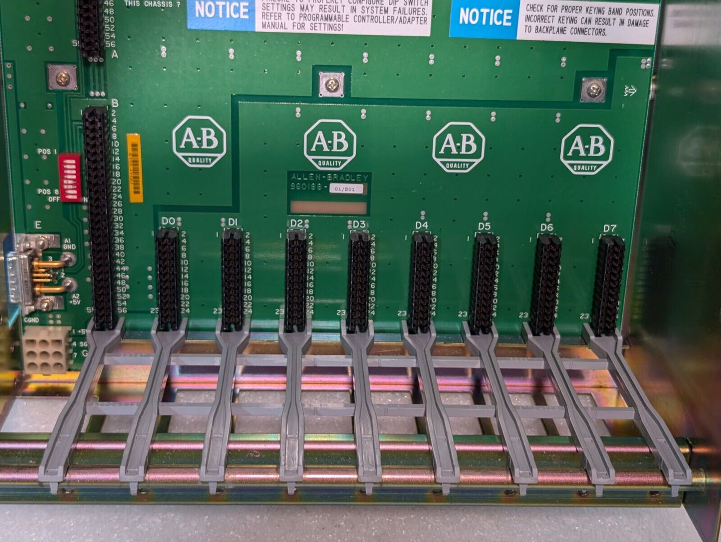 Allen Bradley 1771-A2B PLC 8 Slot I/O Chassis, Series B - Free Shipping