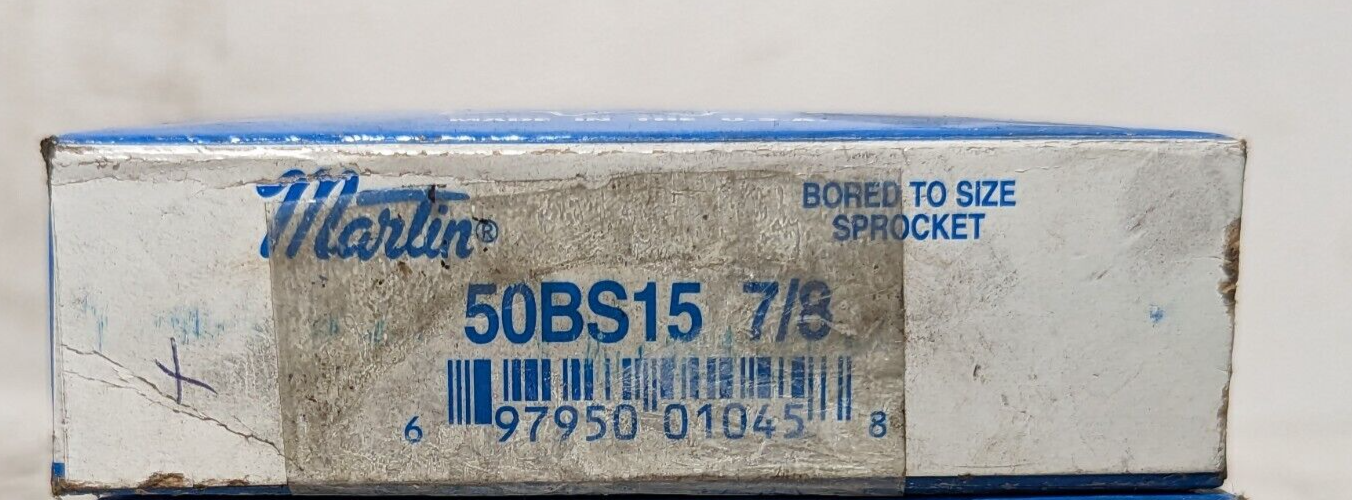 Martin 50BS15 7/8 bored to size sprocket, 50 / 5/8 in, 0.8750 in Bore, 15 Teeth